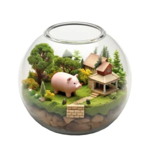 สวนขวดแก้วพร้อมหมูน้อย